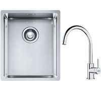 Set évier en acier inoxydable Franke Box 127.0453.653, mitigeur de cuisine Franke Lina 115.0693.228