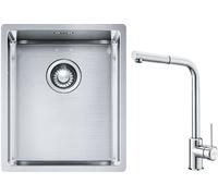 Set évier en acier inoxydable Franke Box 127.0453.653, mitigeur de cuisine Franke Sirius Side 115.0668.280