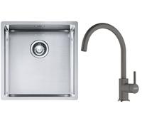 Set évier en acier inoxydable Franke Box 127.0453.654, mitigeur de cuisine Franke Lina 115.0626.022