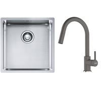 Set évier en acier inoxydable Franke Box 127.0453.654, mitigeur de cuisine Franke Lina 115.0626.057