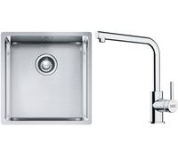 Set évier en acier inoxydable Franke Box 127.0453.654, mitigeur de cuisine Franke Lina 115.0712.420