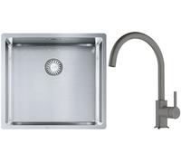 Set évier en acier inoxydable Franke Box 127.0453.655, mitigeur de cuisine Franke Lina 115.0626.022