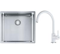 Set évier en acier inoxydable Franke Box 127.0453.655, mitigeur de cuisine Franke Lina 115.0626.024