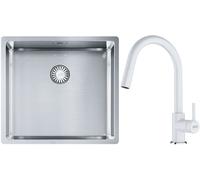 Set évier en acier inoxydable Franke Box 127.0453.655, mitigeur de cuisine Franke Lina 115.0626.081