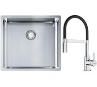 Set évier en acier inoxydable Franke Box 127.0453.655, mitigeur de cuisine Franke Lina 115.0626.085