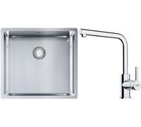 Set évier en acier inoxydable Franke Box 127.0453.655, mitigeur de cuisine Franke Lina 115.0712.420