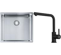 Set évier en acier inoxydable Franke Box 127.0453.655, mitigeur de cuisine Franke Lina 115.0712.435