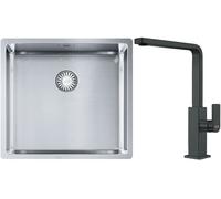 Set évier en acier inoxydable Franke Box 127.0453.655, mitigeur de cuisine Franke Mythos 115.0550.441