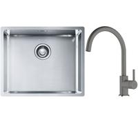 Set évier en acier inoxydable Franke Box 127.0453.656, mitigeur de cuisine Franke Lina 115.0626.022