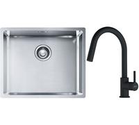 Set évier en acier inoxydable Franke Box 127.0453.656, mitigeur de cuisine Franke Lina 115.0626.053