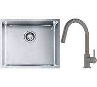Set évier en acier inoxydable Franke Box 127.0453.656, mitigeur de cuisine Franke Lina 115.0626.057