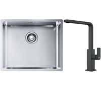 Set évier en acier inoxydable Franke Box 127.0453.656, mitigeur de cuisine Franke Mythos 115.0550.441