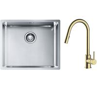 Set évier en acier inoxydable Franke Box 127.0453.656, mitigeur de cuisine Oltens Litla 35204800