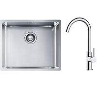 Set évier en acier inoxydable Franke Box 127.0453.656, mitigeur de cuisine Oltens Skafta 35206100