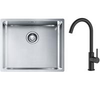 Set évier en acier inoxydable Franke Box 127.0453.656, mitigeur de cuisine Oltens Skafta 35206300