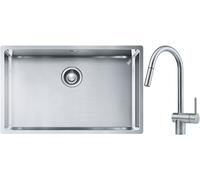 Set évier en acier inoxydable Franke Box 127.0453.658, mitigeur de cuisine Franke Atlas 115.0590.047