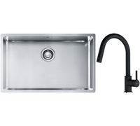 Set évier en acier inoxydable Franke Box 127.0453.658, mitigeur de cuisine Franke Lina 115.0626.055