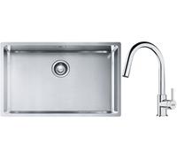 Set évier en acier inoxydable Franke Box 127.0453.658, mitigeur de cuisine Franke Lina 115.0693.229