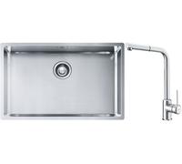 Set évier en acier inoxydable Franke Box 127.0453.658, mitigeur de cuisine Franke Sirius Side 115.0668.280