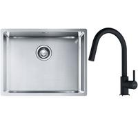 Set évier en acier inoxydable Franke Box 127.0453.660, mitigeur de cuisine Franke Lina 115.0626.055