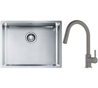 Set évier en acier inoxydable Franke Box 127.0453.660, mitigeur de cuisine Franke Lina 115.0626.057