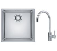 Set évier en acier inoxydable Franke Maris 122.0543.995, mitigeur de cuisine Franke Eos 115.0590.044