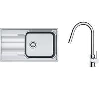 Set évier en acier inoxydable Franke Smart 101.0368.324, mitigeur de cuisine Oltens Litla 35204100