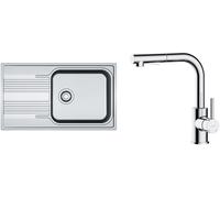 Set évier en acier inoxydable Franke Smart 101.0368.324, mitigeur de cuisine Oltens Myvat 35205100