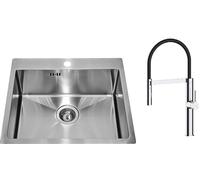 Set évier en acier inoxydable Genesis Concept 1124382, mitigeur de cuisine Oltens Borga 35207100