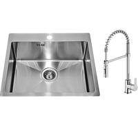 Set évier en acier inoxydable Genesis Concept 1124382, mitigeur de cuisine Oltens Duf 35203100