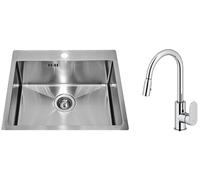 Set évier en acier inoxydable Genesis Concept 1124382, mitigeur de cuisine Oltens Lista 35202100