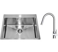 Set évier en acier inoxydable Genesis Concept 1124382, mitigeur de cuisine Oltens Litla 35204100