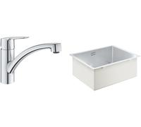 Set évier en acier inoxydable Grohe K700 31574SD1, mitigeur de cuisine Grohe Start 30530002