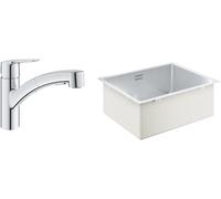 Set évier en acier inoxydable Grohe K700 31574SD1, mitigeur de cuisine Grohe Start 30531001