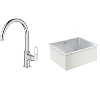 Set évier en acier inoxydable Grohe K700 31574SD1, mitigeur de cuisine Grohe Start 31555001
