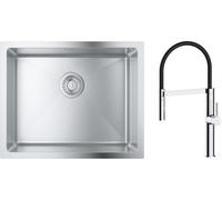 Set évier en acier inoxydable Grohe K700 31574SD1, mitigeur de cuisine Oltens Borga 35207100