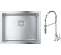 Set évier en acier inoxydable Grohe K700 31574SD1, mitigeur de cuisine Oltens Duf 35203100
