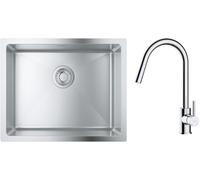 Set évier en acier inoxydable Grohe K700 31574SD1, mitigeur de cuisine Oltens Litla 35204100