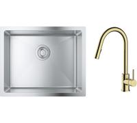 Set évier en acier inoxydable Grohe K700 31574SD1, mitigeur de cuisine Oltens Litla 35204800
