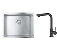 Set évier en acier inoxydable Grohe K700 31574SD1, mitigeur de cuisine Oltens Myvat 35205300