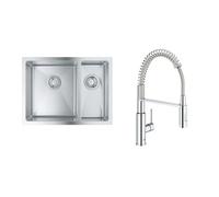 Set évier en acier inoxydable Grohe K700 31577SD1, mitigeur de cuisine Grohe Get 30361000