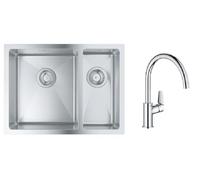 Set évier en acier inoxydable Grohe K700 31577SD1, mitigeur de cuisine Grohe Start Edge 30529001
