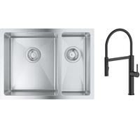 Set évier en acier inoxydable Grohe K700 31577SD1, mitigeur de cuisine Oltens Borga 35207300