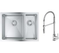 Set évier en acier inoxydable Grohe K700 31577SD1, mitigeur de cuisine Oltens Duf 35203100