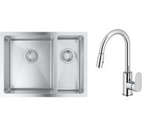 Set évier en acier inoxydable Grohe K700 31577SD1, mitigeur de cuisine Oltens Lista 35202100