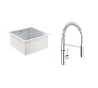 Set évier en acier inoxydable Grohe K700 31578SD1, mitigeur de cuisine Grohe Get 30361000