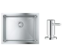 Set évier en acier inoxydable Grohe K700 31726SD0, distributeur de savon Grohe Cosmopolitan 40535000
