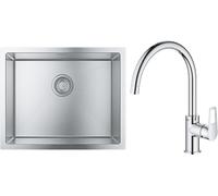 Set évier en acier inoxydable Grohe K700 31726SD0, mitigeur de cuisine Grohe Bauloop 31368001