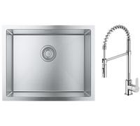 Set évier en acier inoxydable Grohe K700 31726SD0, mitigeur de cuisine Oltens Duf 35203100