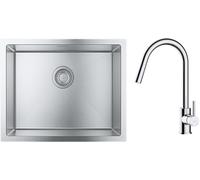 Set évier en acier inoxydable Grohe K700 31726SD0, mitigeur de cuisine Oltens Litla 35204100